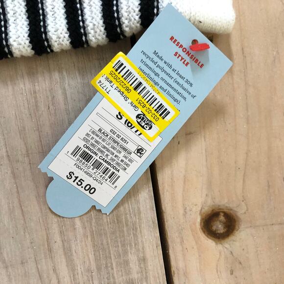 Cat & Jack NWT Black White Striped Knit Tank Size S (6/7) - Picture 2 of 7